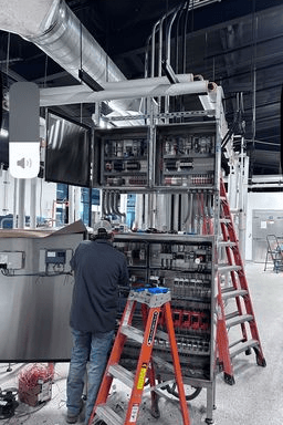 Commercial electrical panel installation