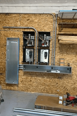 Panel installation in a residential workshop